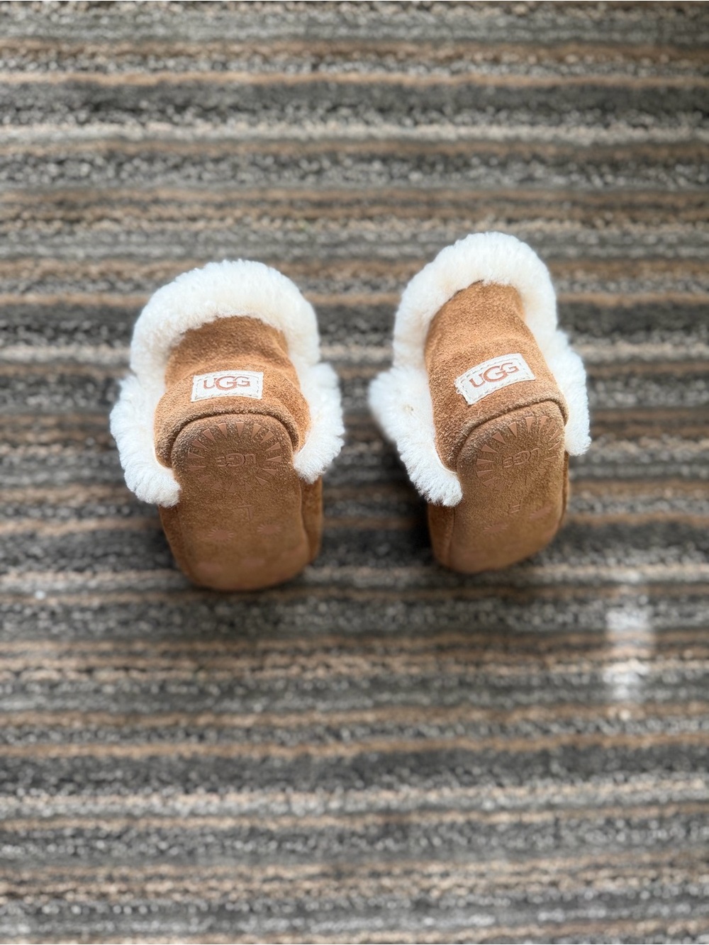 UGG Unisex 0-6 months Baby Chestnut & White Shearling-Lined Boots